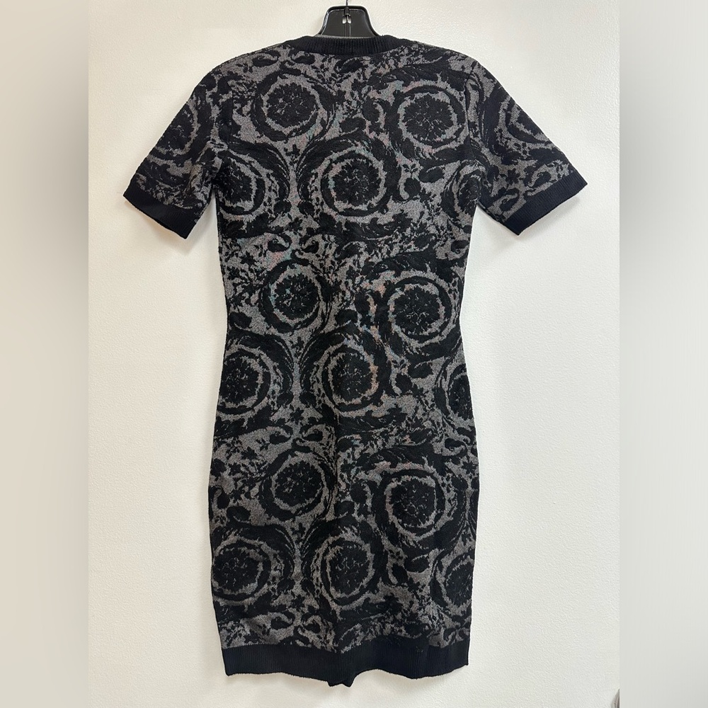 Versace Barocco Chenille Knit Mini Dress in Black - Picture 4 of 7